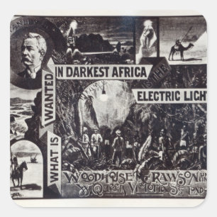 What is Wanted in Darkest Africa is Electric Square Sticker