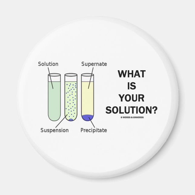 What Is Your Solution? (Chemistry Humour) Magnet (Front)