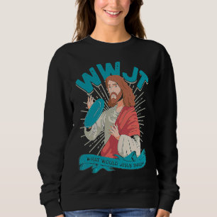 What Jesus Throw Frisbee Jesus Christian God Golf Sweatshirt