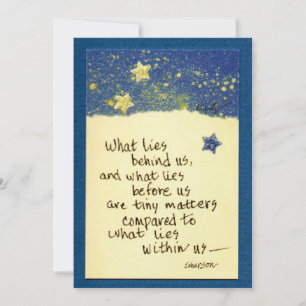 What lies behind us...saying coloured drawing card