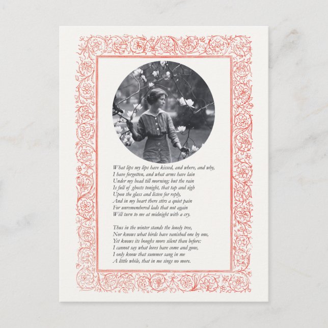 What Lips My Lips Have Kissed, And Where, And Why  Postcard (Front)