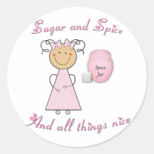 What little girls are made of -- Sugar and Spice Classic Round Sticker