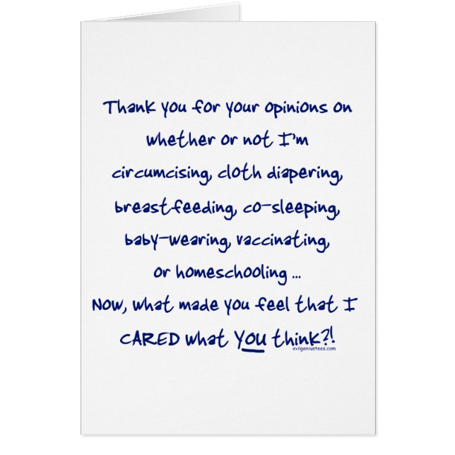 What made you think I cared? (Front)