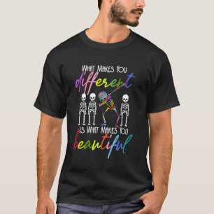 What Make You Different Beautiful Skeleton Autism T-Shirt
