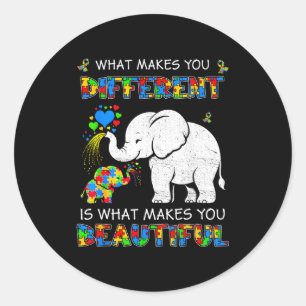 What makes different beautiful autism awareness classic round sticker