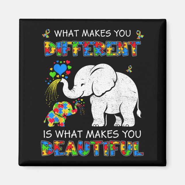 What Makes Different Beautiful Autism Awareness Magnet (Front)