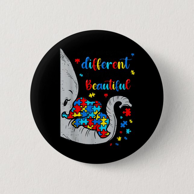 What Makes Different Beautiful Elephant for Mum 6 Cm Round Badge (Front)