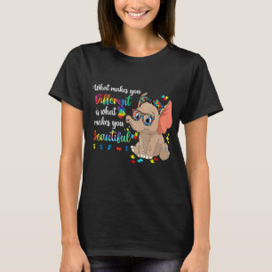 What Makes You Different Autism Awareness Kids Ele T-Shirt