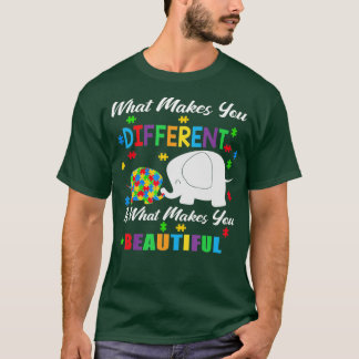 What Makes You Different Autism Child Elephant Mum T-Shirt