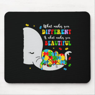 What Makes You Different Beautiful Elephant Autism Mouse Mat