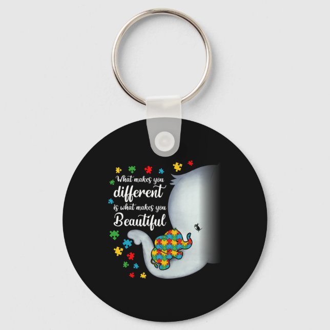 What Makes You Different Elephant Autism Mum Boys  Key Ring (Front)