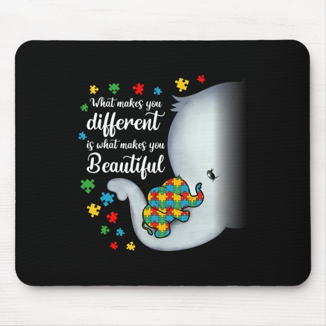 What Makes You Different Elephant Autism Mum Boys  Mouse Mat (Front)