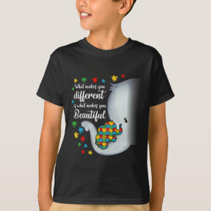 What Makes You Different Elephant Autism Mum Boys  T-Shirt