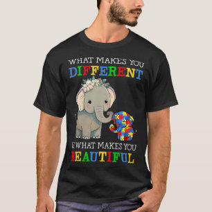 What Makes You Different Elephant Mom Autism Aware T-Shirt