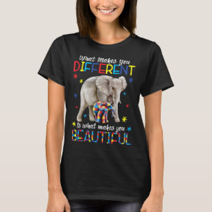 What Makes You Different Elephant Mom Autism Child T-Shirt