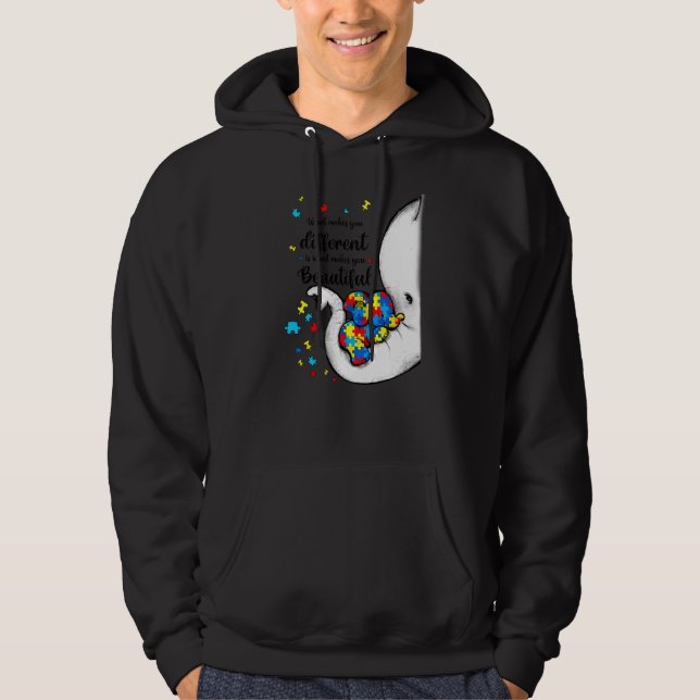 What Makes You Different Elephant Mum Autism Aware Hoodie (Front)