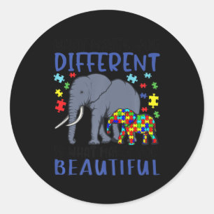 What Makes You Different Elephant Mum Autism Child Classic Round Sticker
