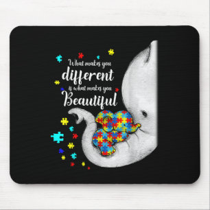 What Makes You Different Elephant Mum Autism Child Mouse Mat