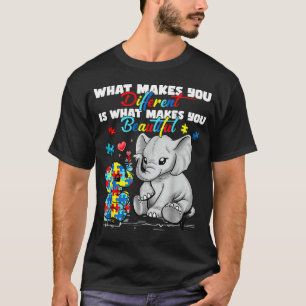 What Makes You Different Elephant Mum Autism Child T-Shirt