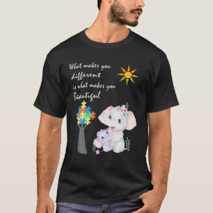 What Makes You Different Elephant Mum Autism Child T-Shirt