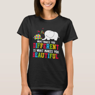 What Makes You Different Elephant Mum Autism Child T-Shirt