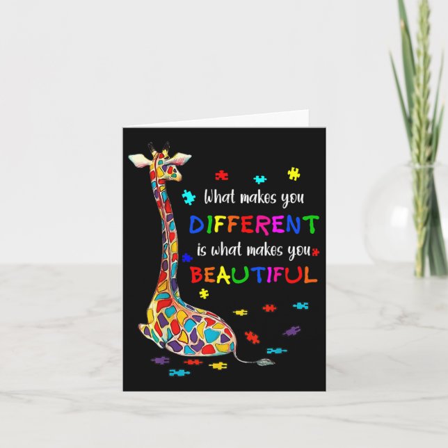 What Makes You Different Giraffe Mum Autism Child  Card (Front)