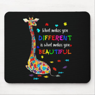 What Makes You Different Giraffe Mum Autism Child Mouse Mat