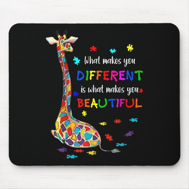 What Makes You Different Giraffe Mum Autism Child  Mouse Mat (Front)