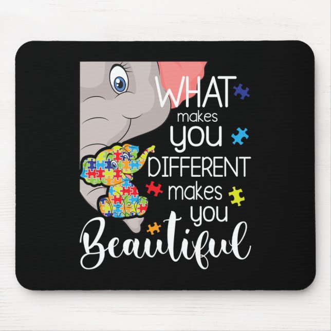 What Makes You Different Makes You Beautiful - Aut Mouse Mat (Front)