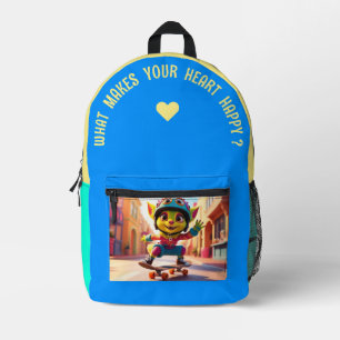 What Makes Your Heart Happy ? Printed Backpack