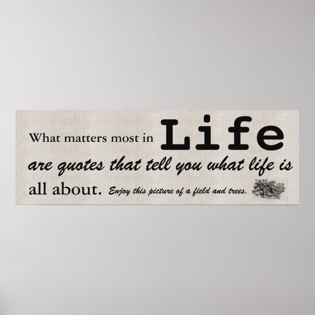 What matters most in life are quotes that tell you poster (Front)