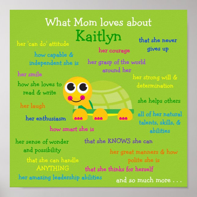 What Mum Loves About Kaitlyn Poster (Front)