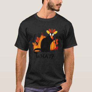 What Murderous Cat Holding Knife Thanksgiving Cos T-Shirt