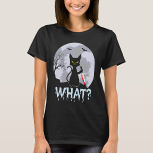 What Murderous Horror Knife Wielding Creepy Cat Un T-Shirt