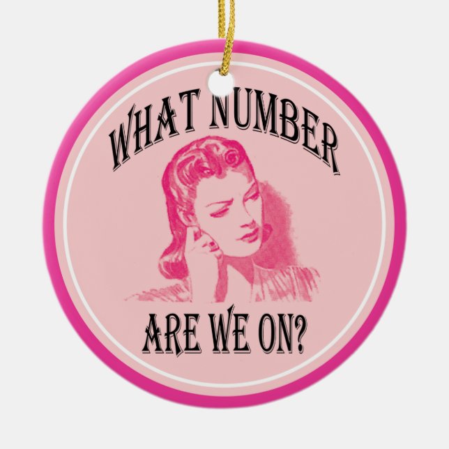 what number are we on? funny bunco ceramic tree decoration (Front)