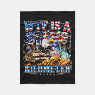 What On Earth Is A Kilometre Patriotic Eagle Humou Fleece Blanket