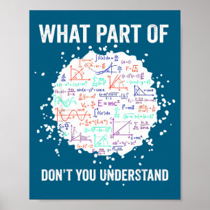 What part don't you understand funny math calculus poster