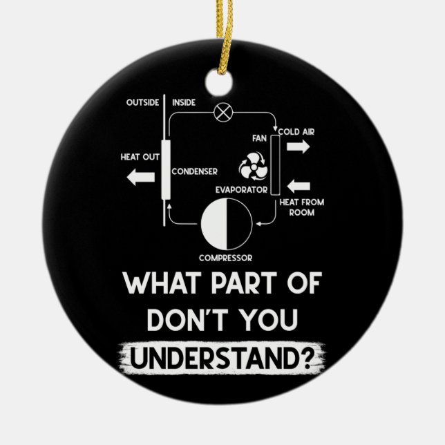 What Part Dont You Understand HVAC Tech Technician Ceramic Tree Decoration (Front)