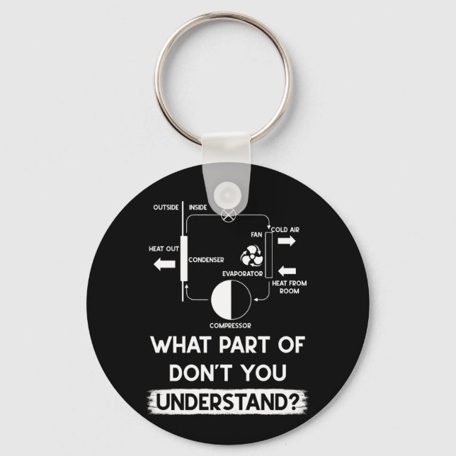 What Part Dont You Understand HVAC Tech Technician Key Ring (Front)