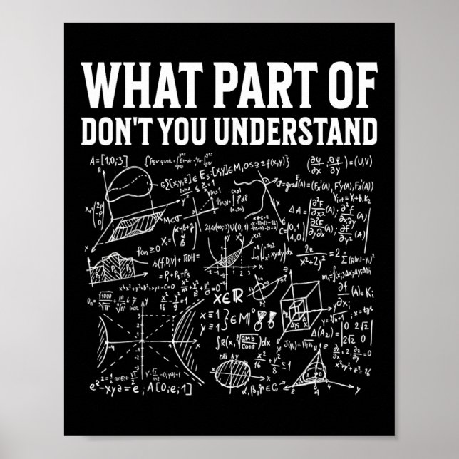 What Part Of Don’t You Understand Funny Math Teach Poster (Front)