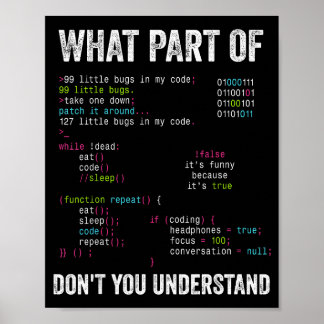 What Part Of Don't You Understand Computer Science Poster
