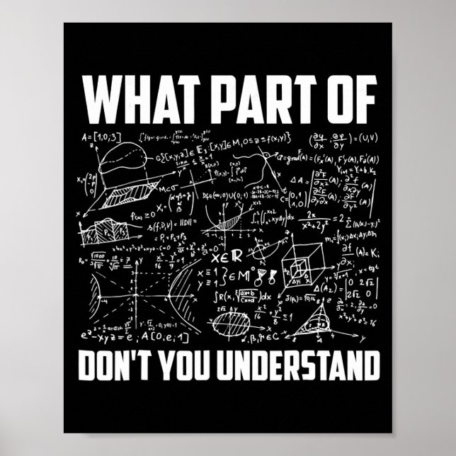 What Part Of Don't You Understand Funny Math Poster (Front)