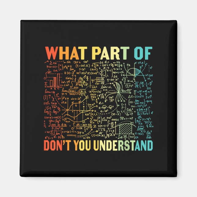 What Part Of Don't You Understand _ Funny Math Tea Magnet (Front)