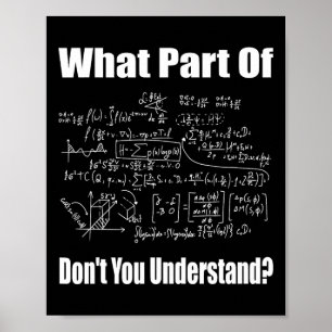 What Part Of Don't You Understand Funny Math Teach Poster