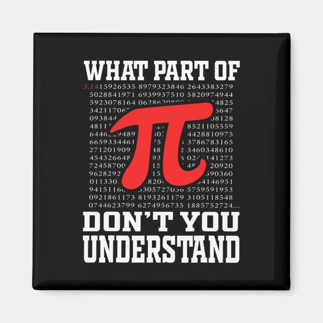 What Part Of Don't You Understand Pi 3.14 Math Lov Magnet (Front)