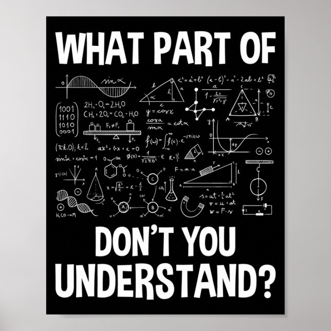 What Part Of Don't You Understand - Science Math C Poster (Front)