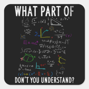 What part of math don't you understand square sticker