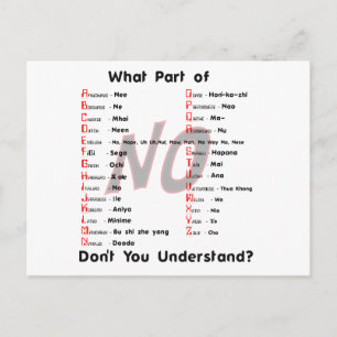 What Part of NO Dont You Understand Postcard