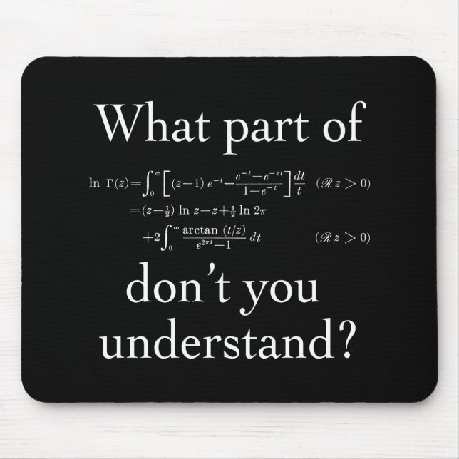 What Part of... White on dark Mouse Mat (Front)