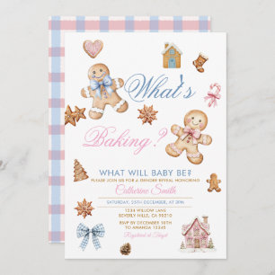 What’s Baking Gingerbread Gender Reveal Invitation